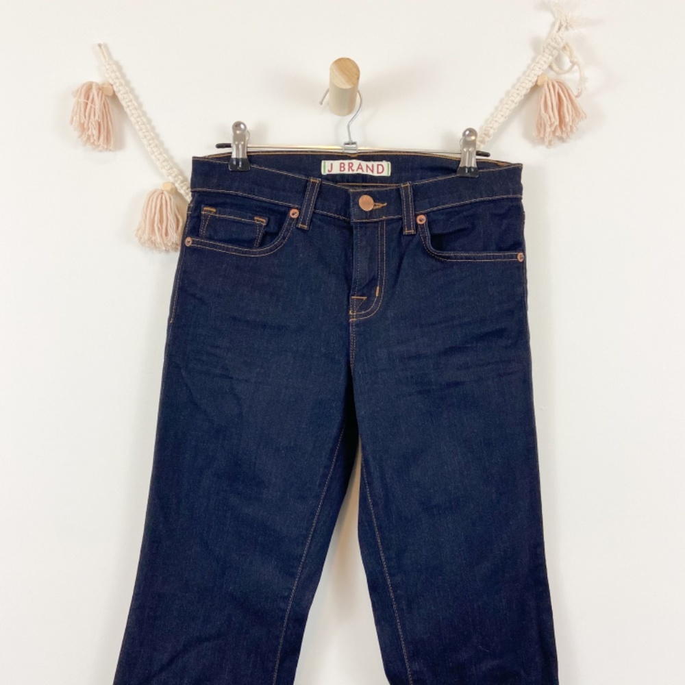 J Brand Dark Wash Slim Boot Flare Jeans Sz 26 - Picture 3 of 10